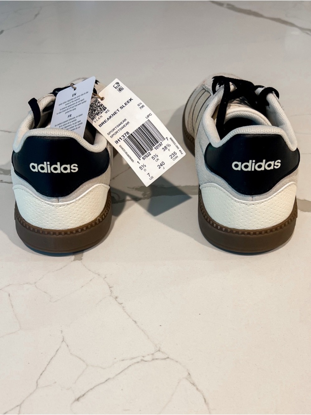 Adidas Breaknet Sleek Off White and Crystal Linen Sneaker Womens Sz 7 - Picture 12 of 15
